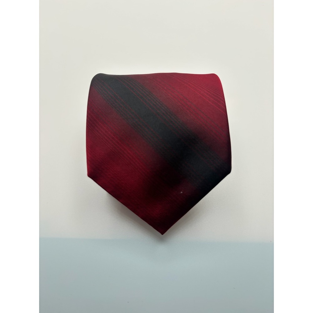 Material London Mens Tie Red Black Gradient Diagonal Striped Necktie